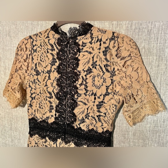COEUR de VAGUE Tan and black lace midi dress size S. - Picture 4 of 15